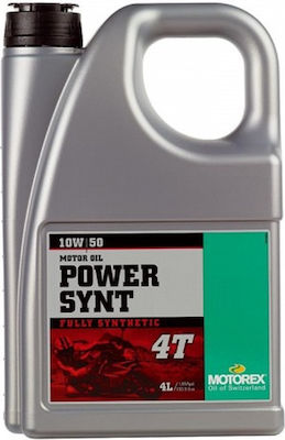 Motorex Power Synt 4T Synthetic Motorcycle Oil for Four-Stroke Engines 10W-50 4lt