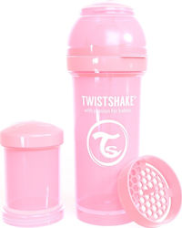 Twistshake Set aus Plastikflaschen Pastel Gegen Koliken mit Silikonsauger für 0+, 0+ m, Monate Pink 260ml 1Stück