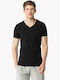 Men's Undershirts Short-sleeved in Black Color 3Pack