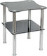 Square Side Table Malta Glass Black L45xW45xH46cm.