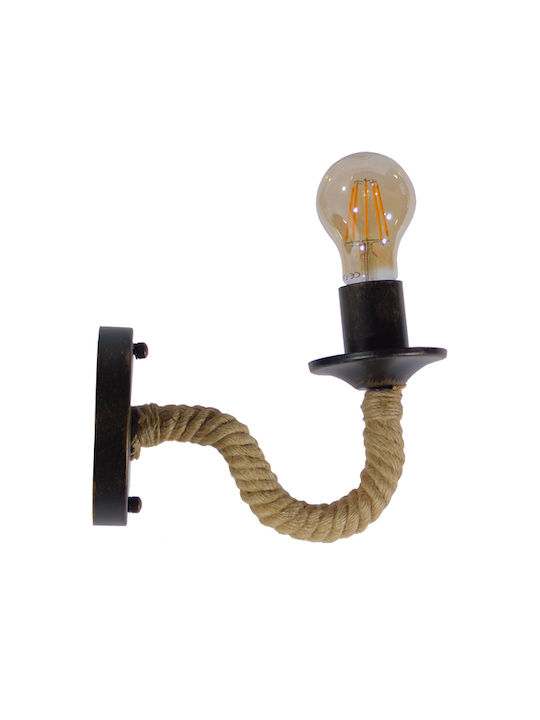 GloboStar Daker Vintage Φωτιστικό Τοίχου με Ντουί E27 Μαύρο 12x12x12εκ.