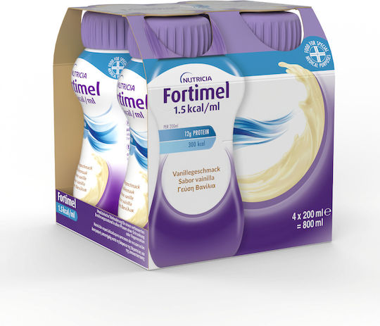 Nutricia Fortimel 1.5kcal Ειδικό Συμπλήρωμα Διατροφής 4 x 200ml Βανίλια
