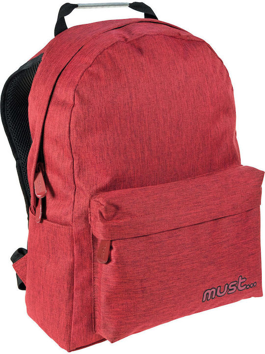 Must Monochrome Jean Bordeaux School Bag Backpack Junior High-High School in Red color 22lt