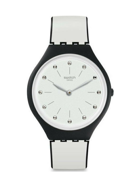 Swatch Skinme Uhr mit Weiß Kautschukarmband