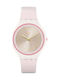 Swatch Skinblush Uhr mit Rosa Kautschukarmband