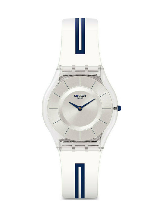 Swatch Mediolino Watch with White Rubber Strap