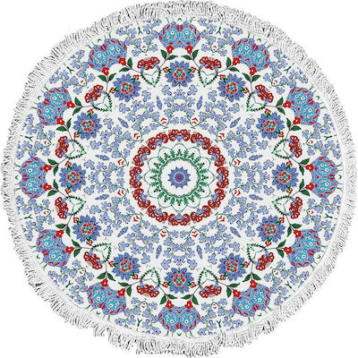 Beauty Home Beach Towel Round Cotton Blue Diameter 160cm.