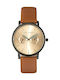 Ted Baker Brit Herrenuhr 41mm Chronograph Batterie mit Braun Lederarmband