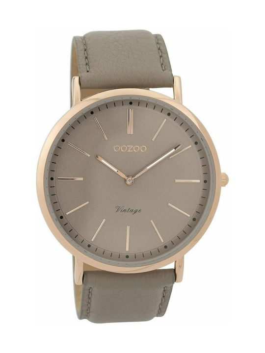 Oozoo Timepieces Uhr mit Braun / Braun Lederarmband