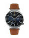 Zeppelin LZ120 Rome Watch Chronograph Battery with Brown Leather Strap