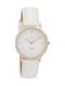 Oozoo Timepieces Watch with White Leather Strap