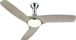 Morris Ventilator de Tavan 132cm cu Lumină și Telecomandă Argint