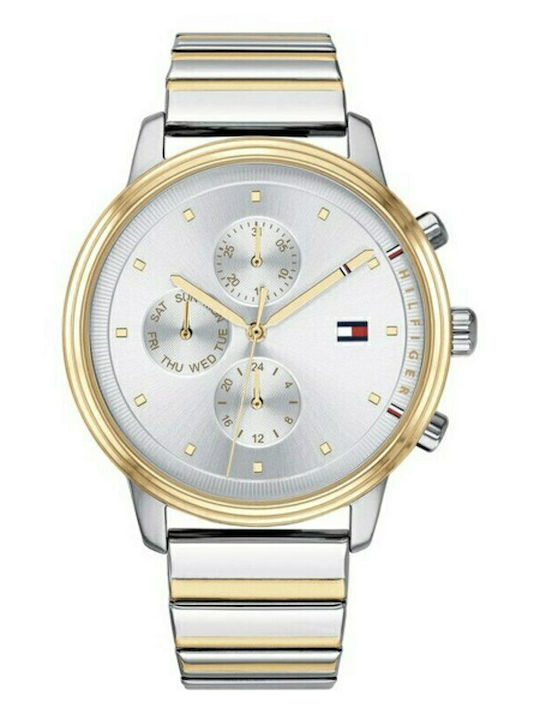Tommy Hilfiger Blake Damen Uhr Chronograph mit Silber Metallarmband
