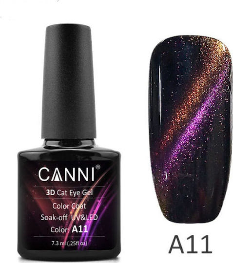 Canni 3D Хибриден Лак за Нокти A11 Котешко око 7.3мл 1бр