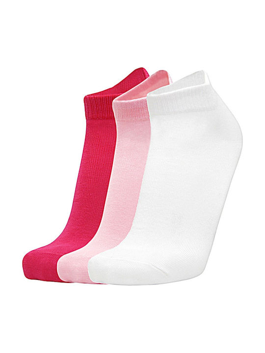 Xcode Αθλητικές Κάλτσες Φούξια/Ροζ/Λευκές 3 Ζεύγη