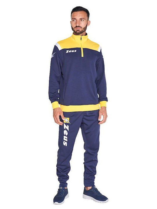 Training Vesuvio Men's Sweatpants Set Glossy with Elastic Navy Blue