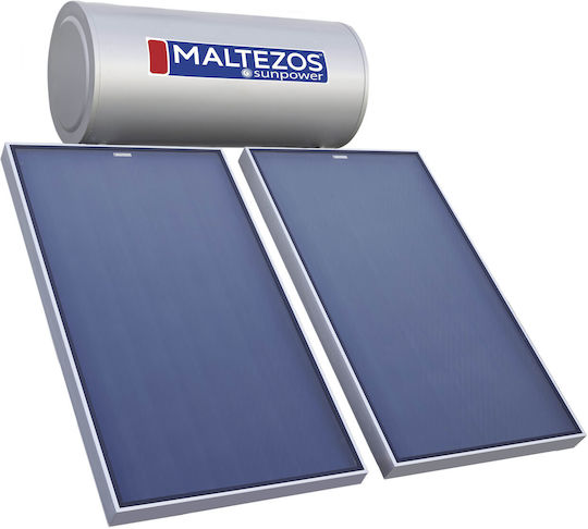 Maltezos Sunp Ηλιακός Θερμοσίφωνας 300 λίτρων Glass Τριπλής Ενέργειας με 3.9τ.μ. Συλλέκτη