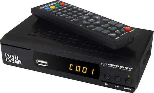 Esperanza EV104 Digital Receiver Mpeg-4 Full High Definition (1080p) with PVR (Record to USB) Connectivity SCART / HDMI / USB