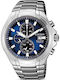 Citizen Ceas Barbati 43mm Cronograf Eco - Drive cu Brățară Argintie din Metal