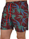 Men's Swimwear Shorts Burgundy With Pattern