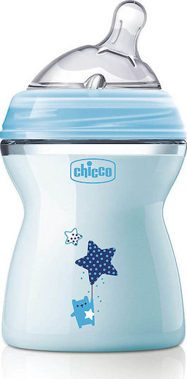 Chicco Πλαστικό Μπιμπερό Natural Feeling Κατά των Κολικών με Θηλή Σιλικόνης 250ml για 2+ μηνών Ciel Star
