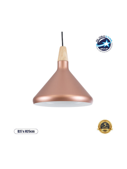 GloboStar Industrial Baring Κρεμαστό Φωτιστικό Χάλκινο Καμπάνα με Ντουί E27 27x27x25εκ.