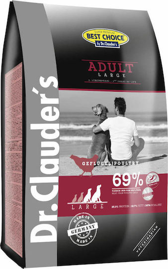 Dr.Clauder's Best Choice Adult Large 12.5kg Dry Food Gluten-Free for Adult Large Breed Dogs with Chicken and Poultry