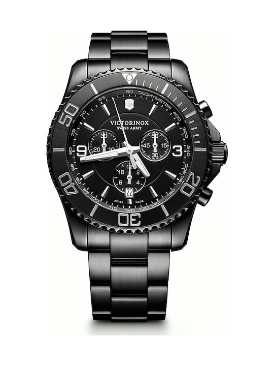 Victorinox Maverick Watch Chronograph Battery with Black Metal Bracelet