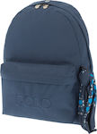 Polo Original 600D Σχολική Τσάντα Πλάτης Γυμνασίου - Λυκείου σε Μπλε χρώμα Μ32 x Π18 x Υ40cm