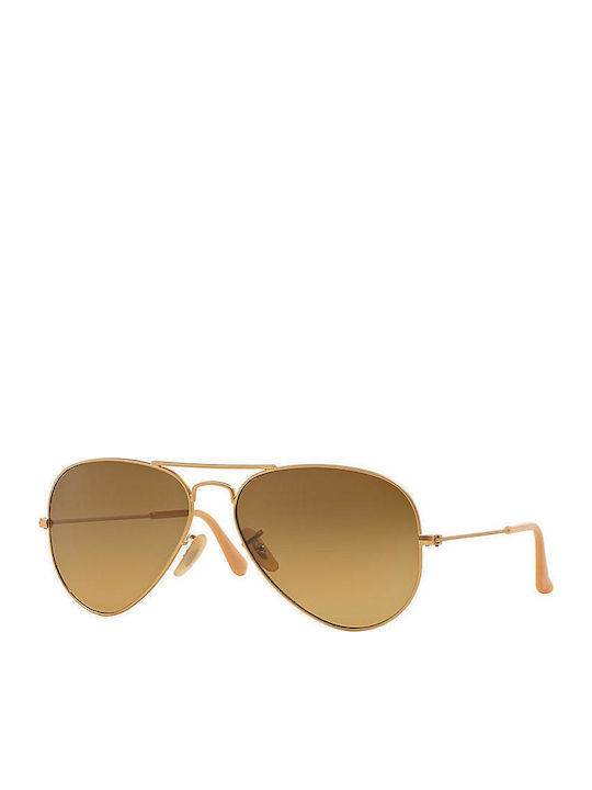 Ray Ban Aviator Unisex Sunglasses with Gold Met...