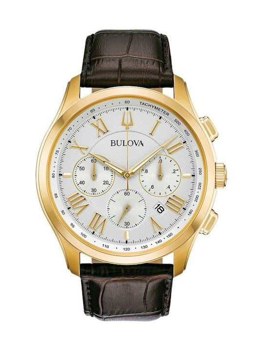 Bulova Classic Watch Ρολόι Χρονογράφος Μπαταρίας με Δερμάτινο Λουράκι σε Καφέ χρώμα