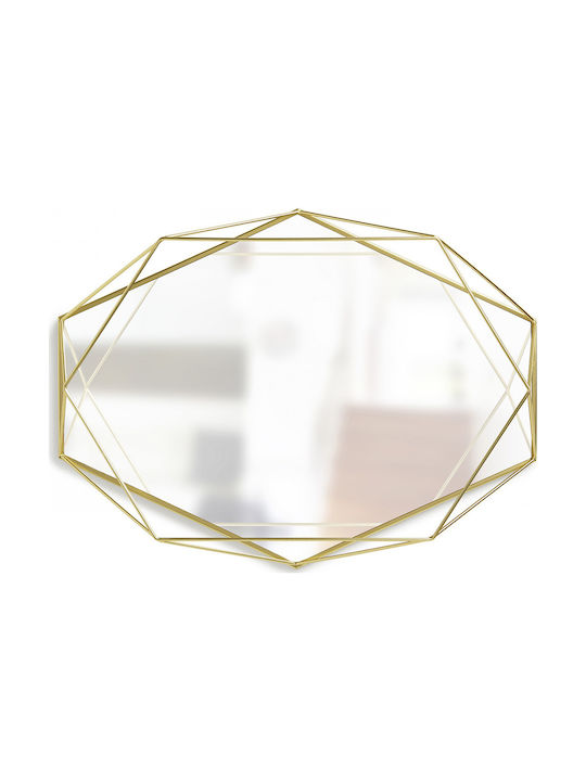 Umbra Prisma Καθρέπτης Τοίχου με Χρυσό Μεταλλικό Πλαίσιο 43x57cm