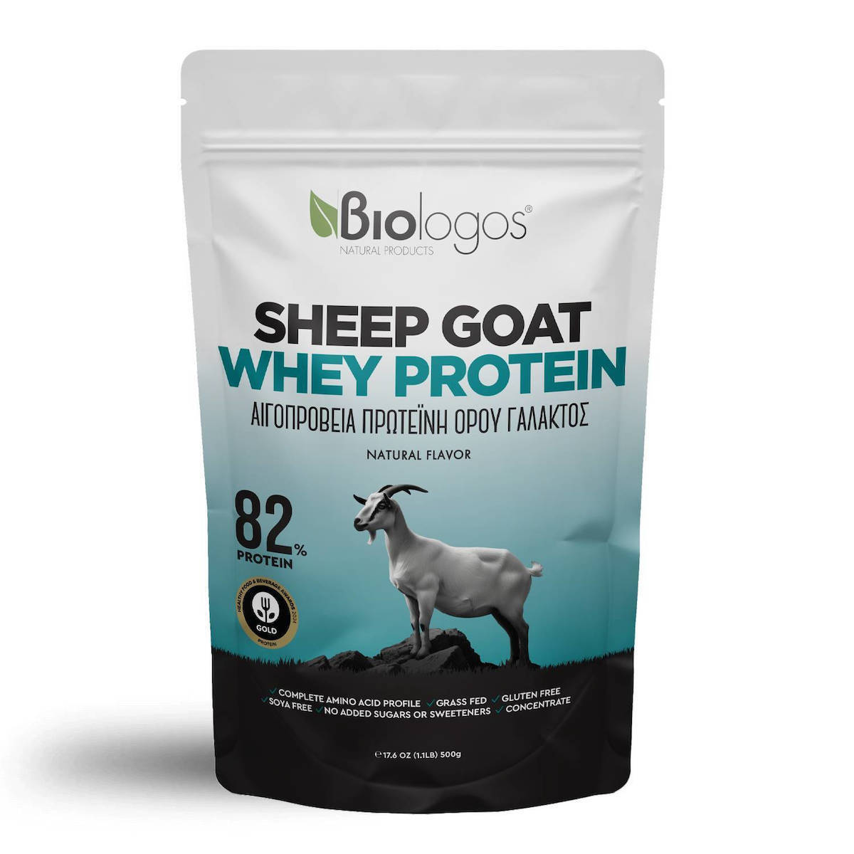 Βιολόγος Sheep Goat Whey Protein 82% Βιολογική Πρωτεΐνη Ορού Γάλακτος Χωρίς Γλουτένη 500gr