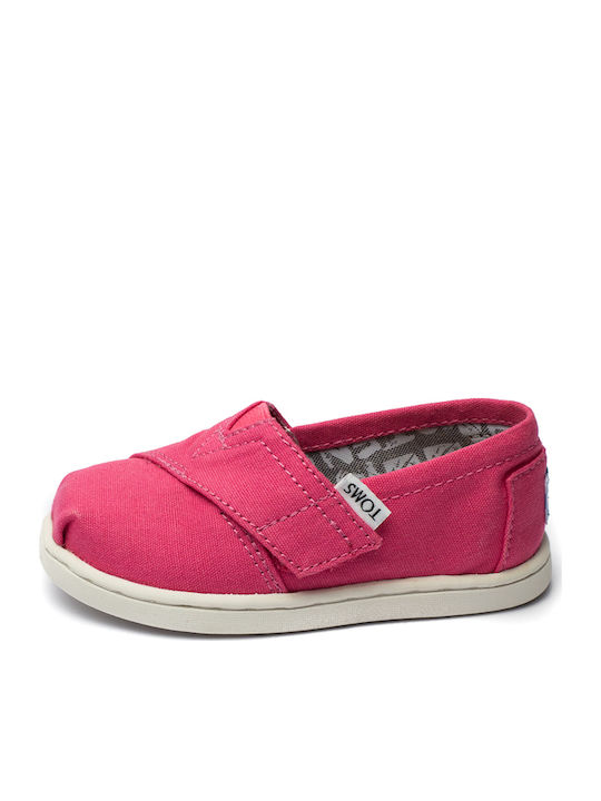 Toms Espadrile pentru Copii cu închidere Hoop & Loop Fuchsia Tiny Alpargata Canvas