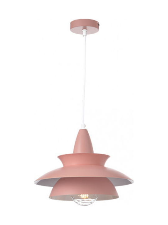 Aca Pendant Light Single-Light Bell for Socket E27 Pink