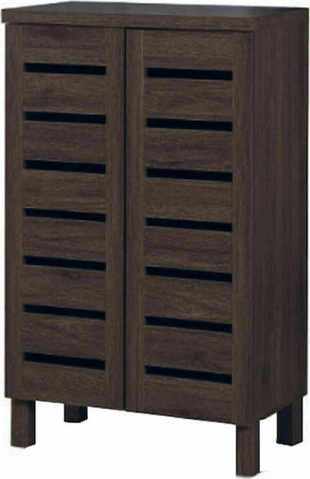 Wooden Shoe Organizer with 3 Shelves Brown 60x33x87cm