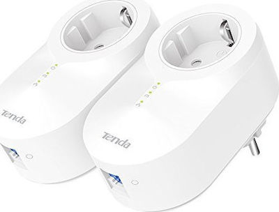 Tenda PH6 Powerline Dual Kit Wired with Passthrough Socket and Gigabit Ethernet Port