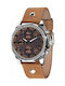 Guardo Watch Chronograph Battery with Brown Leather Strap 102812