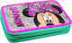 Gim Minnie Glitter Pencil Case Full with 2 Compartments Pink