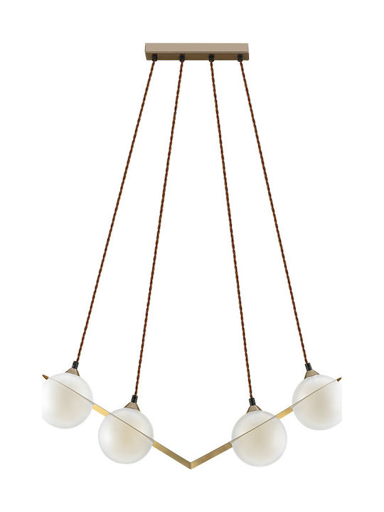 Luma Pendant Suspension Rail for 4 Bulbs G9 Beige