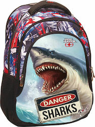 No Fear Shark School Bag Backpack Elementary, Elementary Multicolored
