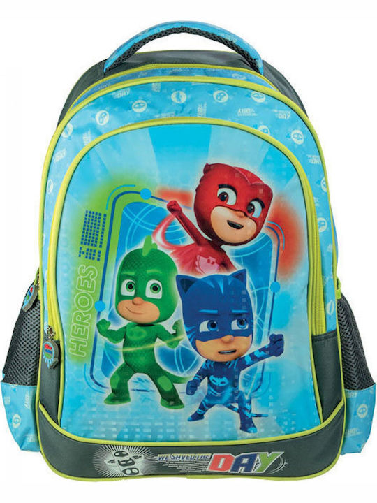 Diakakis PJ Masks School Bag Backpack Elementary, Elementary in Turquoise color