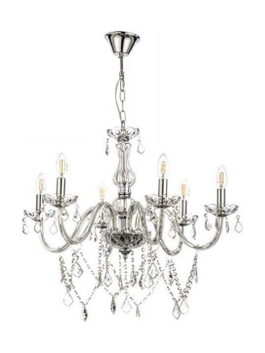 Inlight 5314-6 Chandelier Candlestick 6xE14 Transparent 68cm