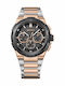 Boss Supernova Herrenuhr 46mm Chronograph Batterie mit Rose Gold Metallarmband