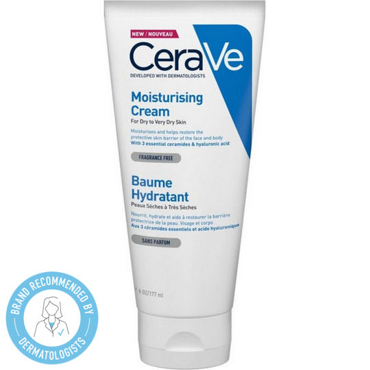 CeraVe Moisturising Cream Moisturizing Cream Body with Hyaluronic Acid for Dry/Very Dry & Sensitive Skin 177ml
