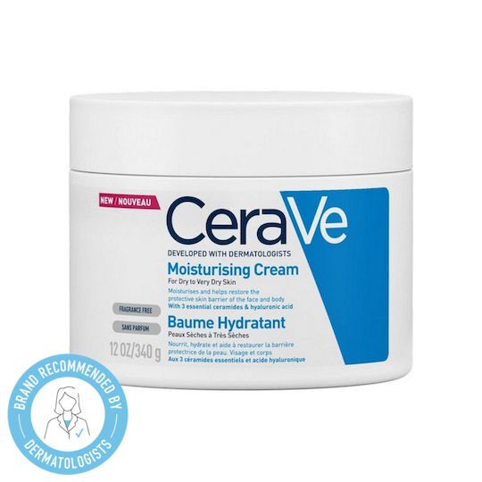 CeraVe Moisturising Moisturizing Cream Body with Hyaluronic Acid for Dry/Very Dry Skin 340gr