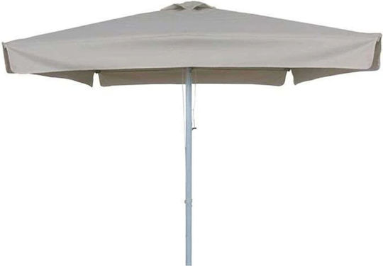 Professioneller Quadratischer Aluminium Garten- und Terrassen-Sonnenschirm Ecru 2x2m