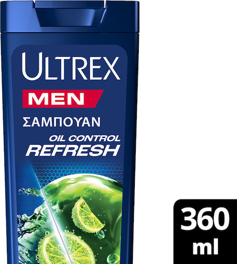 Ultrex Men Oil Control Fresh Shampoos against Dandruff & Hair Loss for Oily Hair 360ml