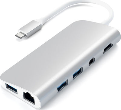 Satechi USB-C Stație de andocare cu HDMI 4K PD Ethernet Argint (ST-TCMM8PAS)