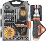 Tactix Screwdriver Ratchet with 25 Magnetic Interchangeable Tips